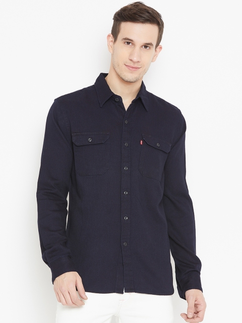 

Levis Men Black Trim Slim Fit Solid Casual Shirt