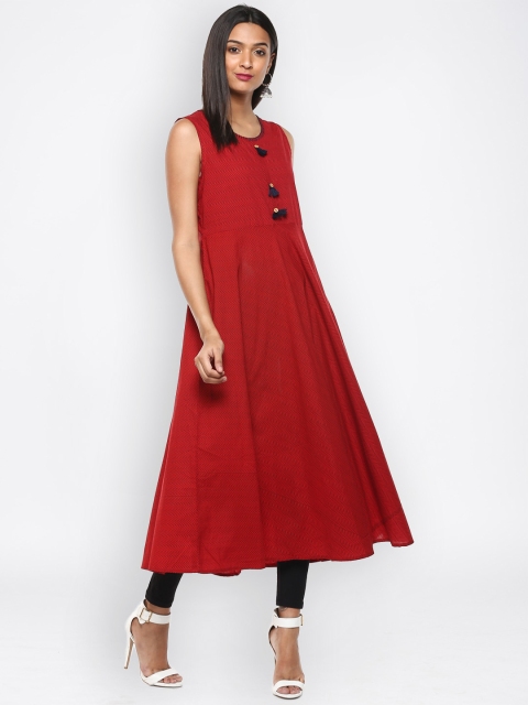 

Evam Women Red Solid Anarkali Kurta