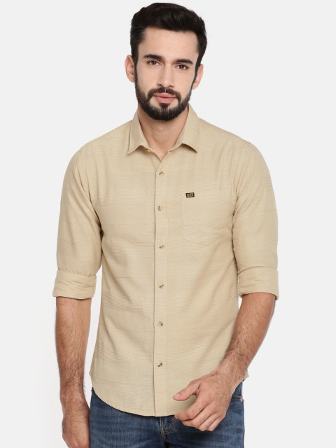 

The Indian Garage Co Men Beige Slim Fit Solid Casual Shirt