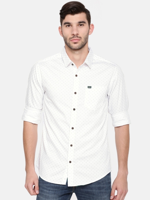 

The Indian Garage Co Men White Slim Fit Printed Casual Shirt