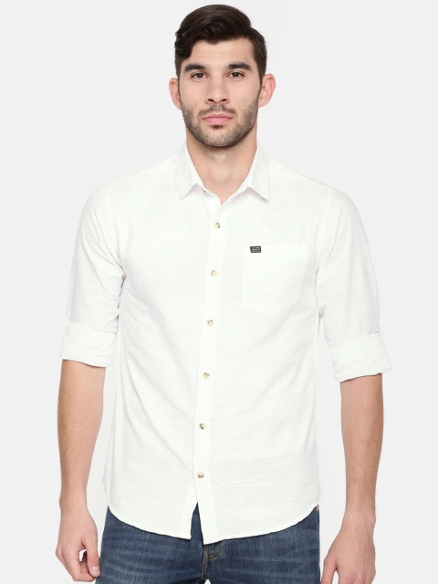 

The Indian Garage Co Men White Slim Fit Solid Casual Shirt