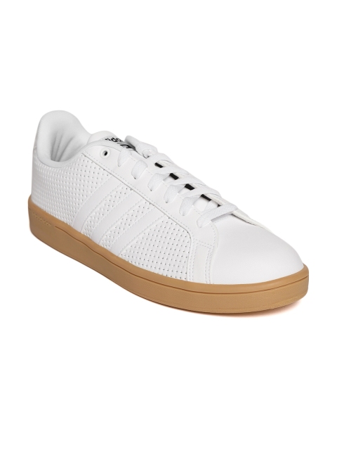 

ADIDAS Men White Cloudfoam Advantage Textured Tennis Shoes