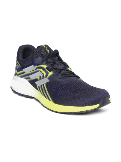 

ADIDAS Men Navy Blue & Yellow Aerobounce 2 Running Shoes