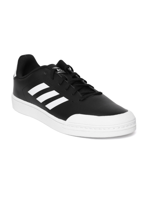

Adidas Men Black & White Court70S Leather Tennis Shoes