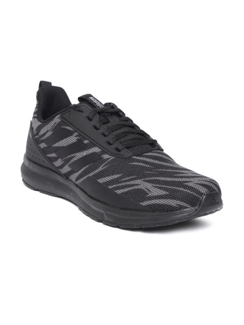

ADIDAS Men Black & Charcoal Grey KYRIS 3.0 Printed Running Shoes