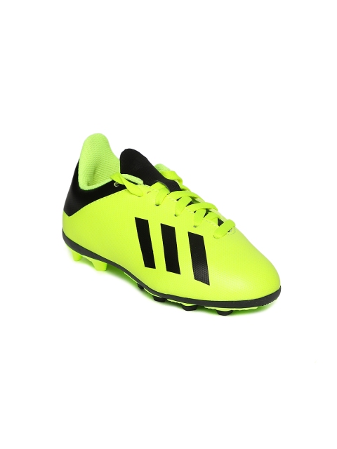 

ADIDAS Boys Florescent Green & Black X 18.4 FXG Football Shoes, Fluorescent green