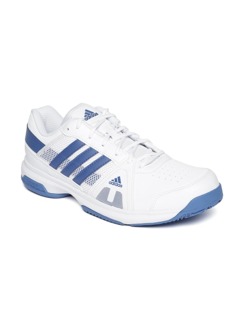 

Adidas Men White & Blue Smash Indoor Tennis Shoes