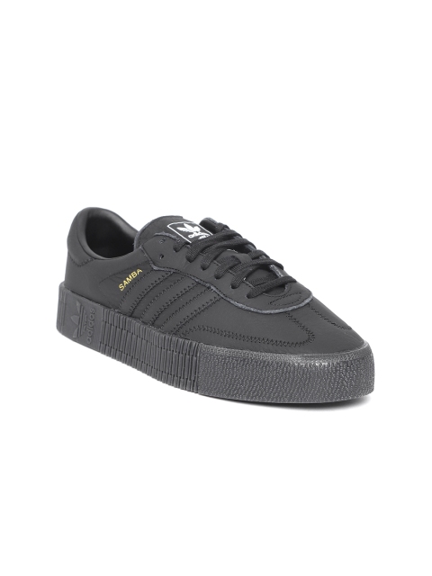 

Adidas Originals Women Black SAMBAROSE Leather Sneakers
