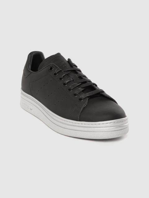 

ADIDAS Originals Women Black Leather Stan Smith New Bold Sneakers