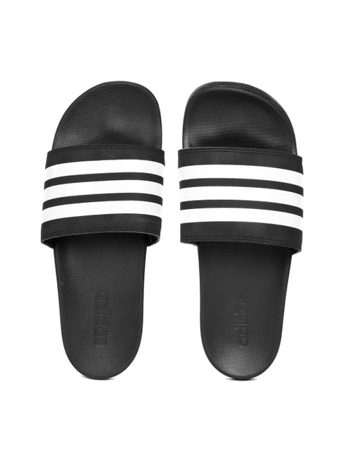 

ADIDAS Men Black & White Striped Adilette Comfort Sliders
