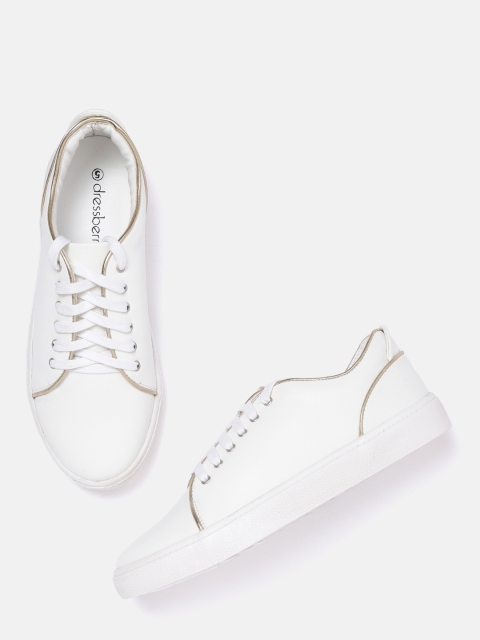 

DressBerry Women Off-White Solid Sneakers