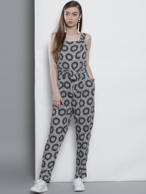 

DOROTHY PERKINS Navy Blue Printed Basic Jumpsuit