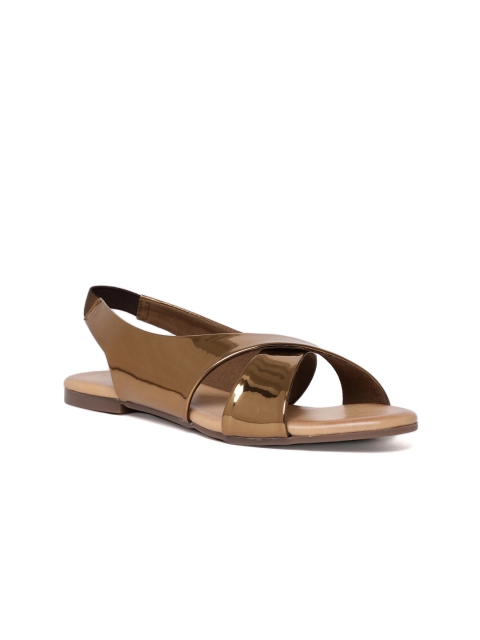 

Catwalk Women Bronze-Toned Solid Synthetic Open Toe Flats