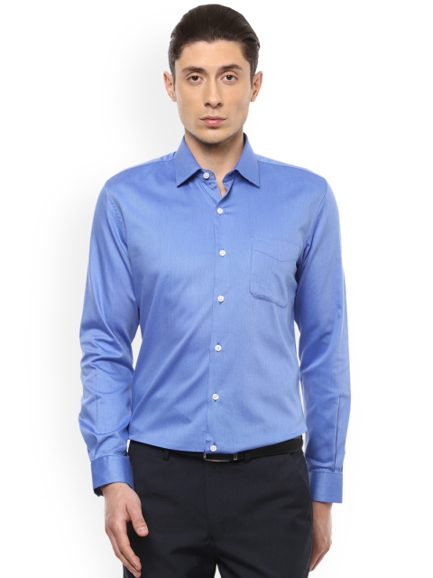 

Peter England Elite Men Blue Slim Fit Self Design Formal Shirt