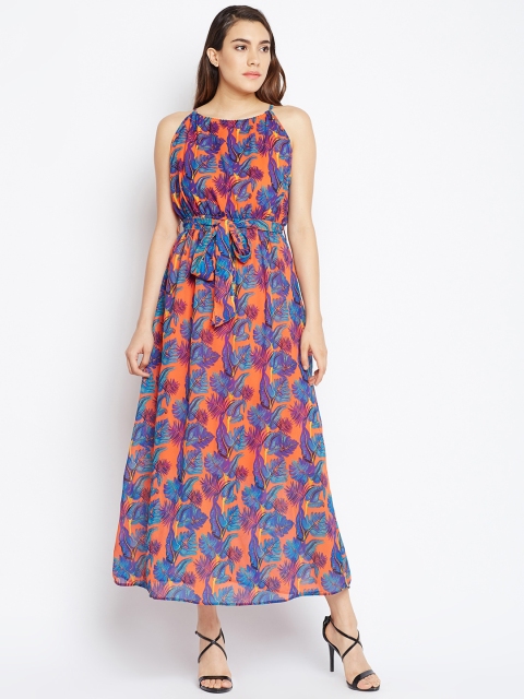 

Oxolloxo Women Orange Printed Maxi Dress