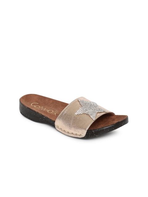 

Catwalk Women Rose Gold Solid Open Toe Flats