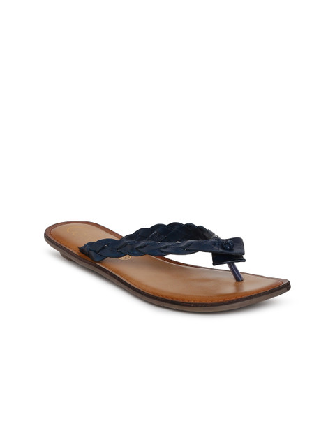 

Catwalk Women Blue Woven Design Leather Open Toe Flats