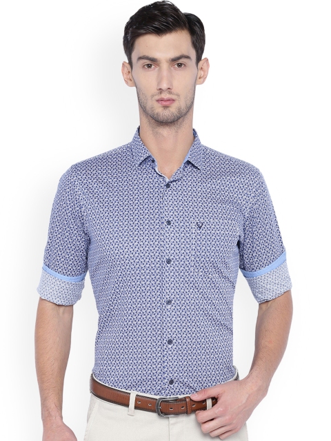 

Allen Solly Men Blue & White Slim Fit Printed Casual Shirt