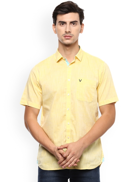 

Allen Solly Men Yellow Slim Fit Solid Casual Shirt
