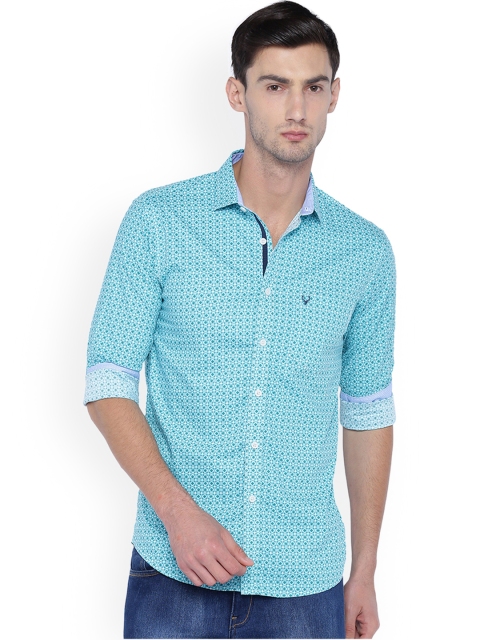 

Allen Solly Men Turquoise Blue Slim Fit Printed Casual Shirt