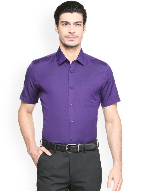 

Peter England Men Purple Slim Fit Printed Formal Shirt