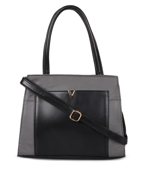 

Berrypeckers Grey & Black Colourblocked Handheld Bag