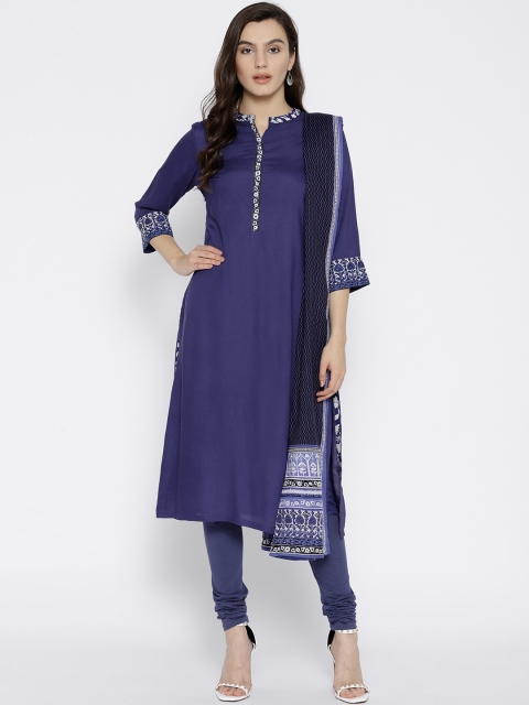 

Biba Women Blue Kurta with Churidar & Dupatta