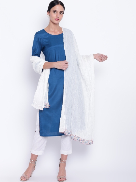 

Biba White Solid Shimmer Dupatta