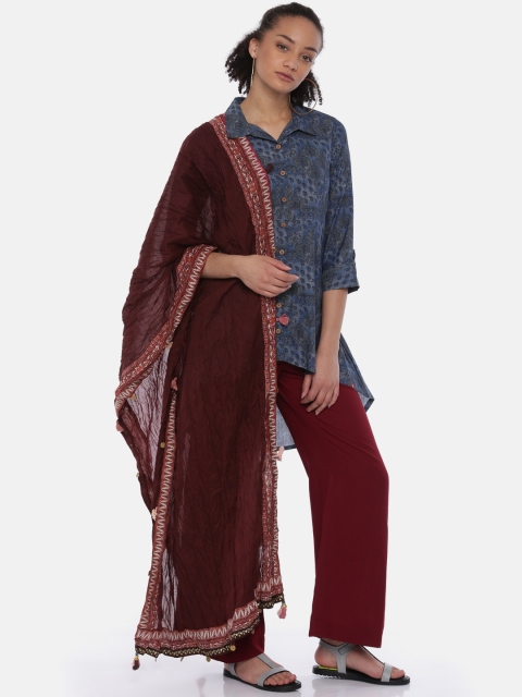 

Biba Maroon Printed Pure Cotton Dupatta