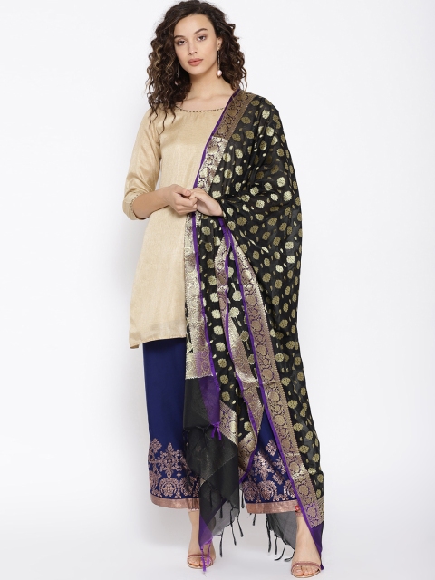 

Biba Black & Golden Woven Design Dupatta