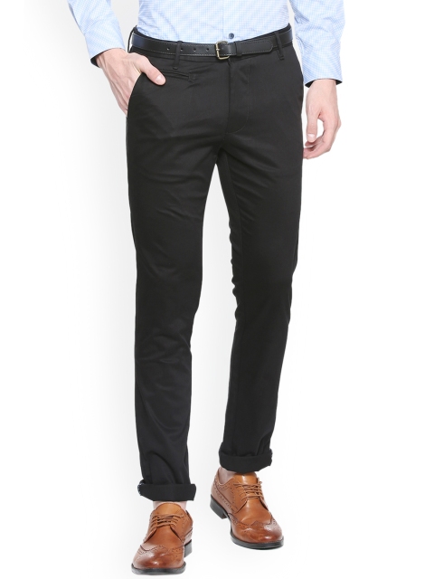 

V Dot Men Black Solid Formal Trousers