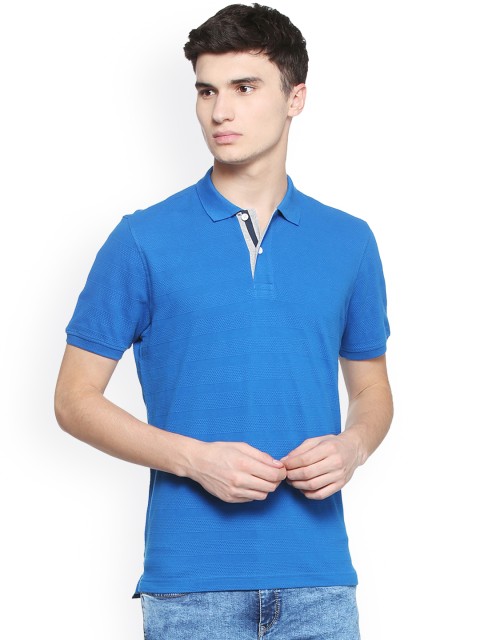 

Van Heusen Sport Men Blue Solid Polo Collar T-shirt
