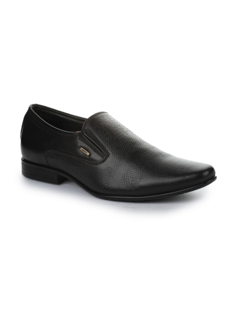 

Fortune By Liberty Men Coffee Brown Leather Textured Formal Slip-Ons