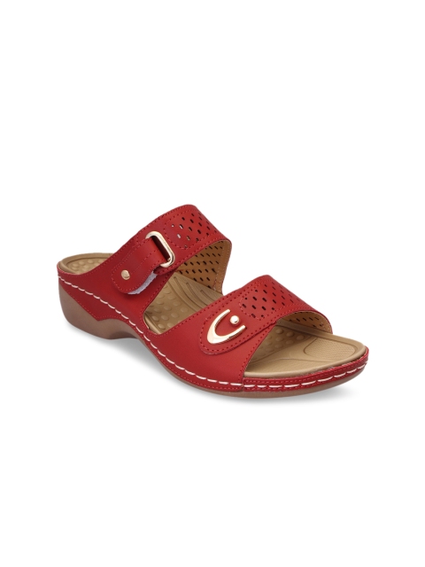 

pelle albero Women Red Laser Cut Comfort Heels