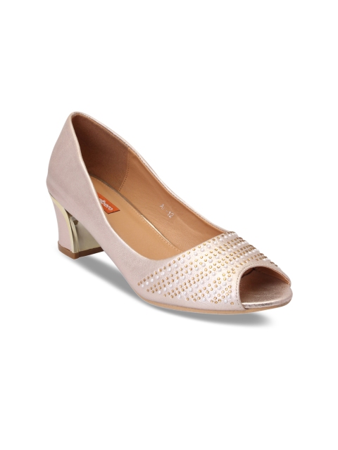 

pelle albero Women Rose Gold-Toned Solid Peep Toes