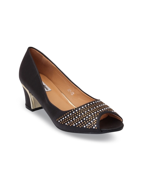 

pelle albero Women Black Solid Peep Toes