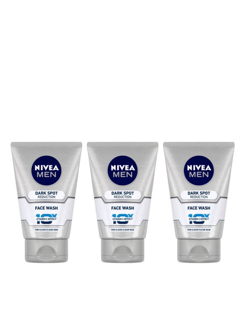 

Nivea Men Set of 3 Dark Spot Reduction Face Wash, Silver