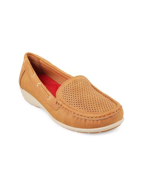 

Mochi Women Tan Brown Boat Shoes