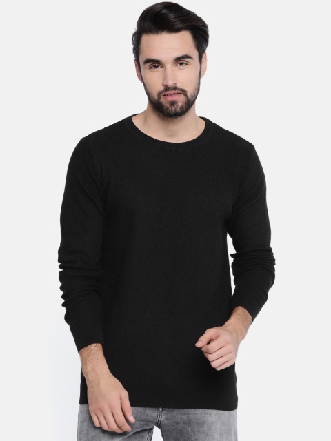 

Akiva Men Black Solid Pullover