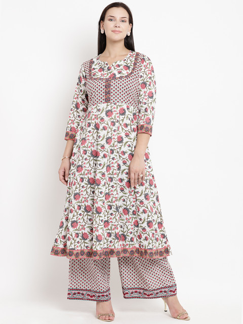 

Love More Women Multicoloured Floral Print Kurta with Palazzos, Multi