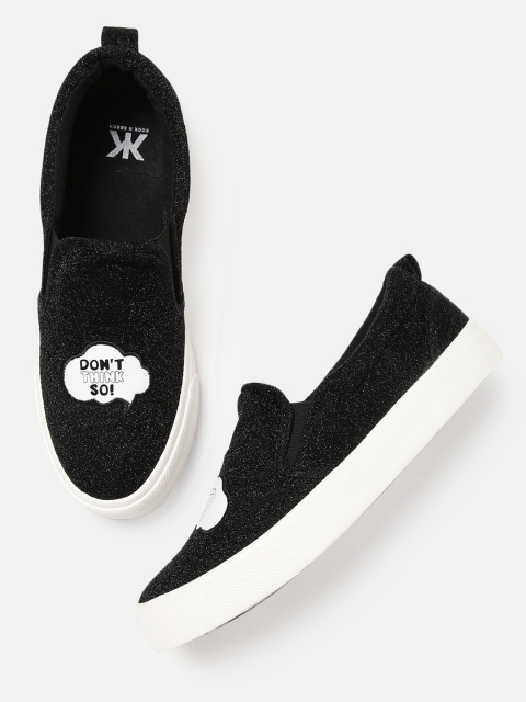 

Kook N Keech Women Black Slip-On Sneakers