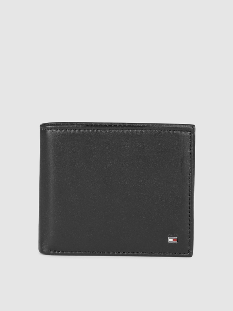 

Tommy Hilfiger Men Black Solid Two Fold Leather Wallet