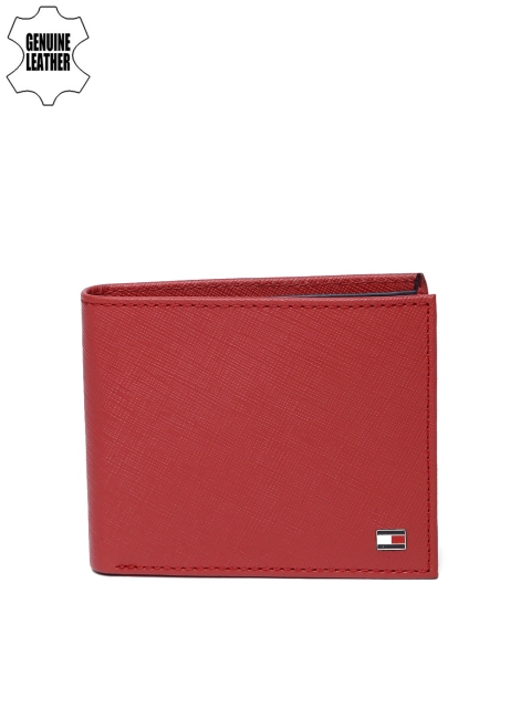 

Tommy Hilfiger Men Red Solid Genuine Leather Two Fold Wallet