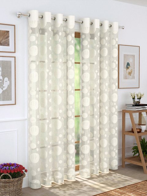 

Story@home Off-White Set of 2 Semi Sheer 200GSM Door Curtains
