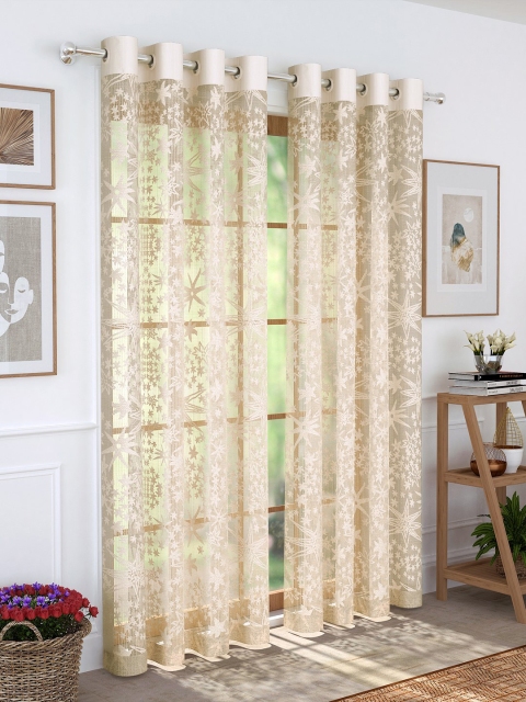 

Story@home Beige Set of 2 Semi Sheer 200GSM Door Curtains