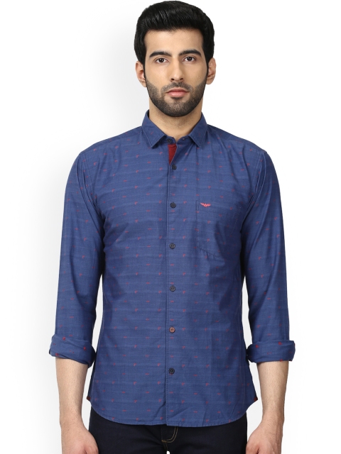 

Park Avenue Men Blue Slim Fit Striped Formal Shirt