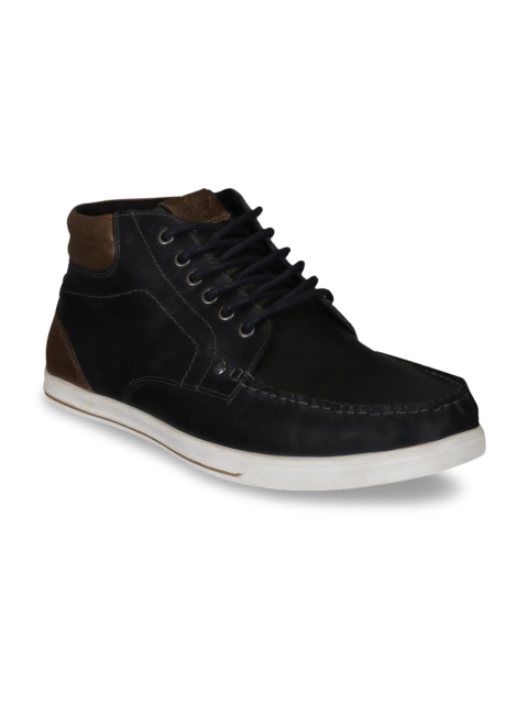 

Red Tape Men Brown Solid Leather Mid-Top Sneakers
