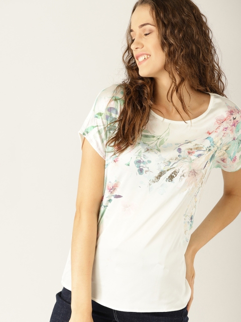 

ESPRIT Women White Printed Top