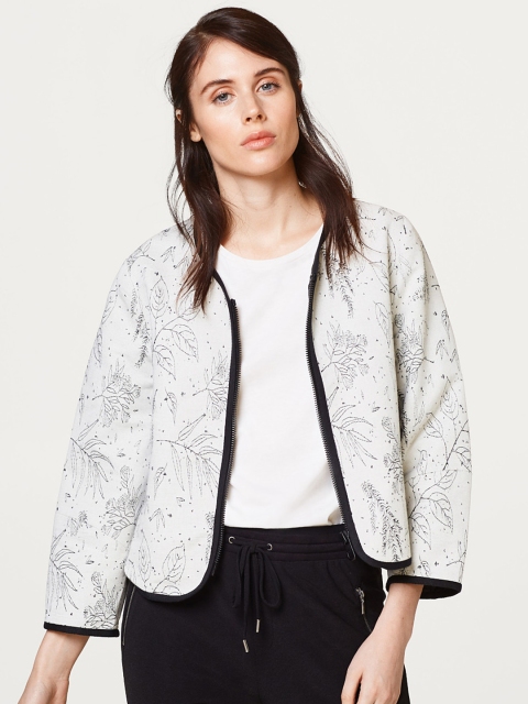 

ESPRIT Women Grey Self-Design Tailored Jacket