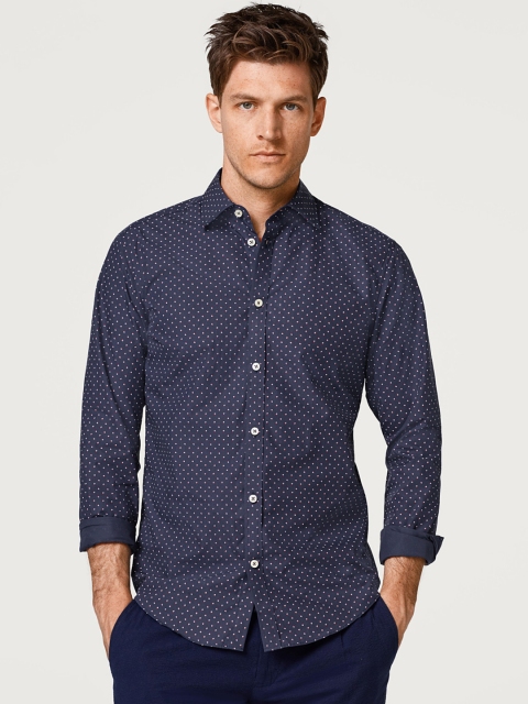 

ESPRIT Men Navy Blue Slim Fit Printed Smart Casual Shirt